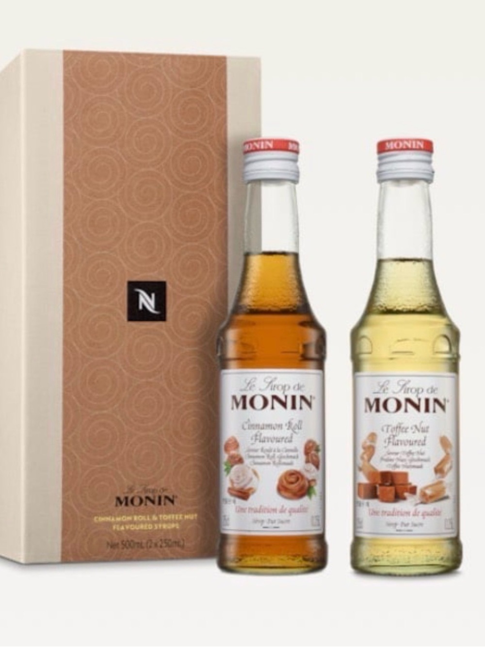 New Limited Edition Cinnamon Roll and Toffee Nut Flavored Monin Syrup Kit